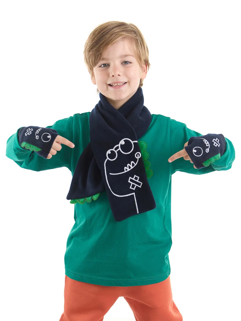 Denokids Dino Polar Boy Scarf&Glove Set